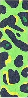 Amooorous Animal Leopard Fur Print Lawn Green Black Decorative Grip Tape for Skateboards Anti-Tearing Longboard Griptape Anti Slip Cruiser Board Grip Tape 33×9 Inch