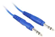 Rockville RCTR103BL 3' 1/4'' TRS to 1/4'' TRS Balanced Cable, Blue, 100% Copper