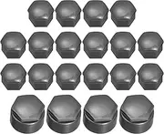 X AUTOHAUX 20pcs 17mm ID Wheel Lock Lug Bolt Nut Cover Caps Center Cover Bolt Locking Caps with Clip Tool Set for Audi Gray