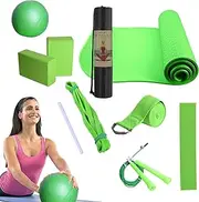 Yoga Alignment Tools - Home Fitness Bundle, Complete Yoga Package | Yoga Kit With Yoga Blocks, Stretching And Strengthening Set For Women And Men, Includes Latex Resistance Band