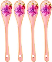 Teas & C'S Dahlia Daze Ceramic Teaspoon Set of 4 Pink Gift Boxed