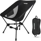 2 Lightweight Folding Camping Chair with Spring Lock Stable Compact Portable Blk