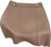 [Haitpant] Korean Fashion Genuine Leather Skirts for Women Sexy A Line Luxury Mini Skirt