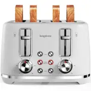 4 Slice Toaster with Extra Wide Slots & Removable Crumb Tray, Retro Stainless...