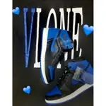 NIKE AIR JORDAN 1 RETRO ROYAL OG 555088-007 黑白藍 黑藍 情侶 慢跑鞋