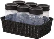 Simple Attractive Cutting EDGE Spice Jar Set with Woven Basket For Kitchen