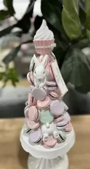 Cupcakes and Cashmere Easter Macaroon Tree Bunny Pedestal New