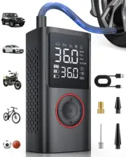 Powools Tire Inflator Portable Air Compressor, 150 PSI Cordless Mini Bike Tir...