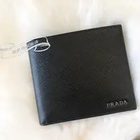 在飛比找蝦皮購物優惠-現貨二手 PRADA 普拉達 防刮牛皮 品牌LOGO 八卡 