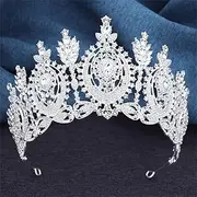 [Generic] Women's Crystal Large Diadem Royal Queen Wedding Crown Banquet Bridal Tiaras Party Hair Accessories
