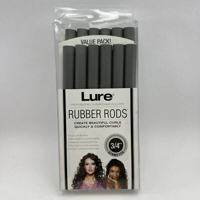 Lure Rubber Rods Hair Rollers Bendable Gray 3/4 In Diameter 12 Count Value Pack