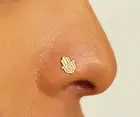 Hamsa Hand Nose Stud 14kt Solid Gold Hamsa Hand Only L Shape