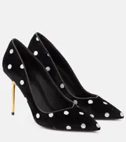 [Balmain] Balmain Ruby polka-dot velvet pumps AU 7 black