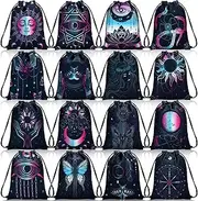 Paterr 16 Pcs Tarot Card Bag Velvet Storage Bag Vintage Tarot Rune Bag Tarot Velvet Pouches with Drawstrings Jewelry Pouch for Tarot Enthusiasts, 7.1 x 5.9 Inch (Cute Style)