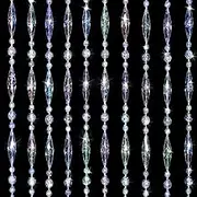 ANMINY 30 Strands Beaded Curtains Doorways Iridescent Crystal Door Beads Curtains High-Density Acrylic Hanging Doorway String Curtains for Window Living Room Wedding 35" x 79" - Oval Beads