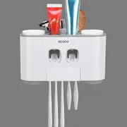 Wall Mounted Toothbrush Holder For Bathroom, Automatic Toothpaste Dispenser For Kids, Electric Toothbrush Holder With 5 Brush Slots, 5 Cups, And Organ