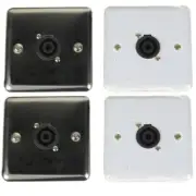 4Pcs Stainless Steel XLR Speakon Jack Socket Wall Plate Panel for Speaker Cables
