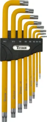 Titan 12733 Extra Long 8pc XZN Triple Square Wrench L-Shape Key Set