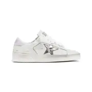 [Golden Goose] Golden Goose-White Goat Leather Stardan Sneakers-Donna 38 IT