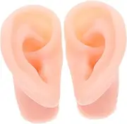 [UTHCLO] Pair Earring Display Props Teaching Women Model Flexible Practice Imitation Realistic for Piercing Earpiece Adult Ear Picking Display Ear Locking Jewelry Making Beige Silica Gel