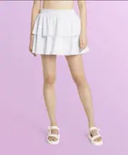 Stoney Clover Lane x Target White Ruffle Mini Skirt Womens Size Medium Pull On