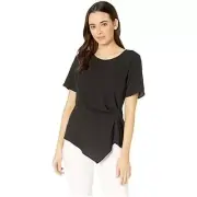 Vince Camuto Women Plus Ribbed Asymmetric Top, black size 3X