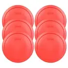 Pyrex 7402-PC 6/7 Cup Red Plastic Food Storage Replacement Lid Cover (6-Pack)