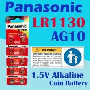Genuine Panasonic 10x AG10 LR1130 G10A LR54 1.5v Alkaline Batterie Cell Battery