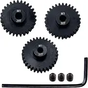 3pcs Mod 1 Pinion Gear 5mm Set Hardened Steel 29T 30T 31T Fit 5mm RC Motor Shaft M1 Pitch Gears Compatible with Arrma Traxxas Axial HSP Redcat Losi RC Car Truck Buggy (with Screwdriver)