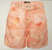 Cider Dessert Print Belt Shorts Pink Stop Staring High Waist Large NWT Free Ship