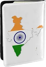 [JEJEA] Flag Map of India Print Travel Organizer Credit Cards Case Passport BookPassport Holder Cover Wallet forTraveling,, Black, One Size