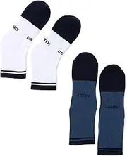 [Cozy Earth] Essential Quarter Socks for Women and Men – Ultra-Soft 70% Mercerized Cotton High Ankle Socks 2 Pack Set – Breathable Seamless Toe – Blister Cushion, Heel & Arch Support - Medium Eclipse
