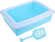 Generic Box Portable Semi Closed Cat Litter Box for Kittens Small Pets Splashing Open Tray Design Durable Material User Friendly Easy to Clean for Home Use