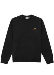 Carhartt Wip American Script Logo-embroidered Jersey Sweatshirt - Black - M M