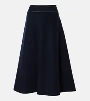 ['S Max Mara] 'S Max Mara Nevada wool midi skirt UK 14 black