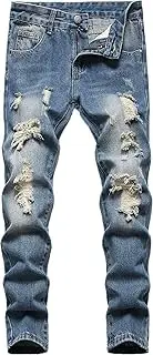 [Fredd Marshall] Boy's Skinny Fit Ripped Destroyed Distressed Fashion Kids Denim Jeans Pants