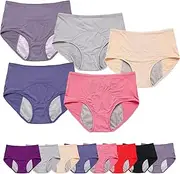 [Generic] ComfyGuard Leak-Proof Panties, Leakproof Panties for Women Over 60, Underwear Large Breathable Cotton for Women, 5pcs-c, Medium