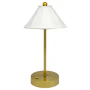 Boyle Rechargeable LED Portable Table Lamp with Silk Cone Shade 16x16x30cm