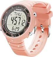 [TEKMAGIC] Women Girls Sports Swimming Diving Wristwatch 10 ATM Waterproof with Functions of Alarm Clock, Chronograph, Stopwatch, Timer, Countdown, Dual Time, 12 and 24 Hour Format Switchable, Silicone Band