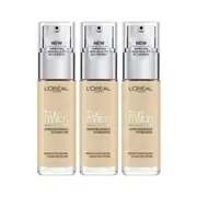 3 x L'Oreal Paris True Match Super Blendable Liquid Foundation 30mL - 1.D/1.W Golden Ivory