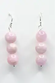 Kunzite Purple Lavender 9mm Gemstone Ball Earrings .925 Sterling Silver 1.50"