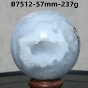 B7512-57mm-273g Natural agate spherulite geode ball quartz crystal Reiki healing