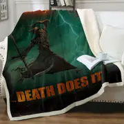 Cool Dark Art Basketball Angel of Death Throw Blanket