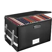 Fireproof Document Box - Safe Storage Box Fireproof Box with Sealed - Waterproof Storage Box with Lock and Handle, Portable File Folder for Cash, Files, Legal File
