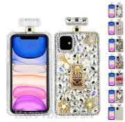 For Apple iPhone 11 - Perfume Bottle Cover Case w/Gem Rhinestone Strap