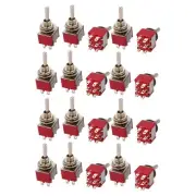 20Pack ON/ON 2 Position DPDT Latching Toggle Switch AC 120V/5A 250V/2A Red