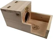 BESPORTBLE Wooden Hamster House Kit Creative Pet Cabin DIY Painting Natural Wood Open Close Flat Design Pet Toys for Small Rodents