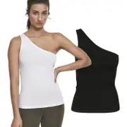 Urban classics ladies - asymmetric stretch tank top Black S