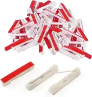 Safety Pin Bar with Adhesive, 50 Pcs Badge Pin Backs Name Tag PinsWhite Adhesive