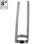 ALLFUEL HST Chimney Pipe 8" x 15" Elbow Strap for Double Wall Stainless Steel